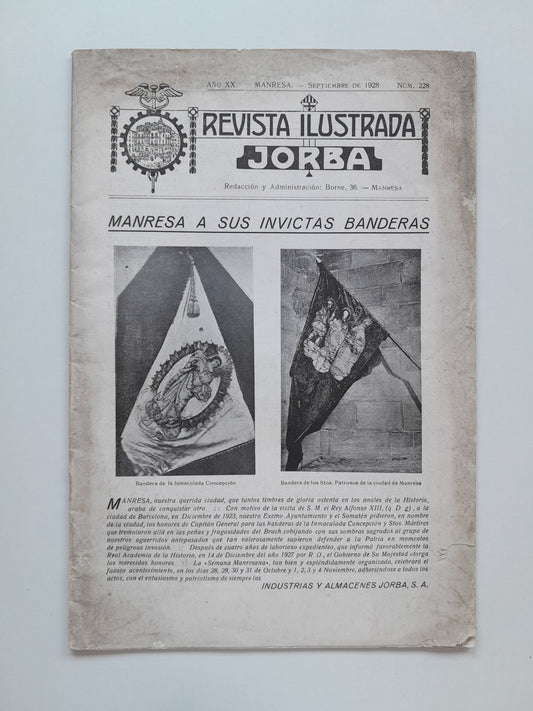 REVISTA ILUSTRADA JORBA (MANRESA) - ANY 20, NÚM. 228 (SETEMBRE 1928)