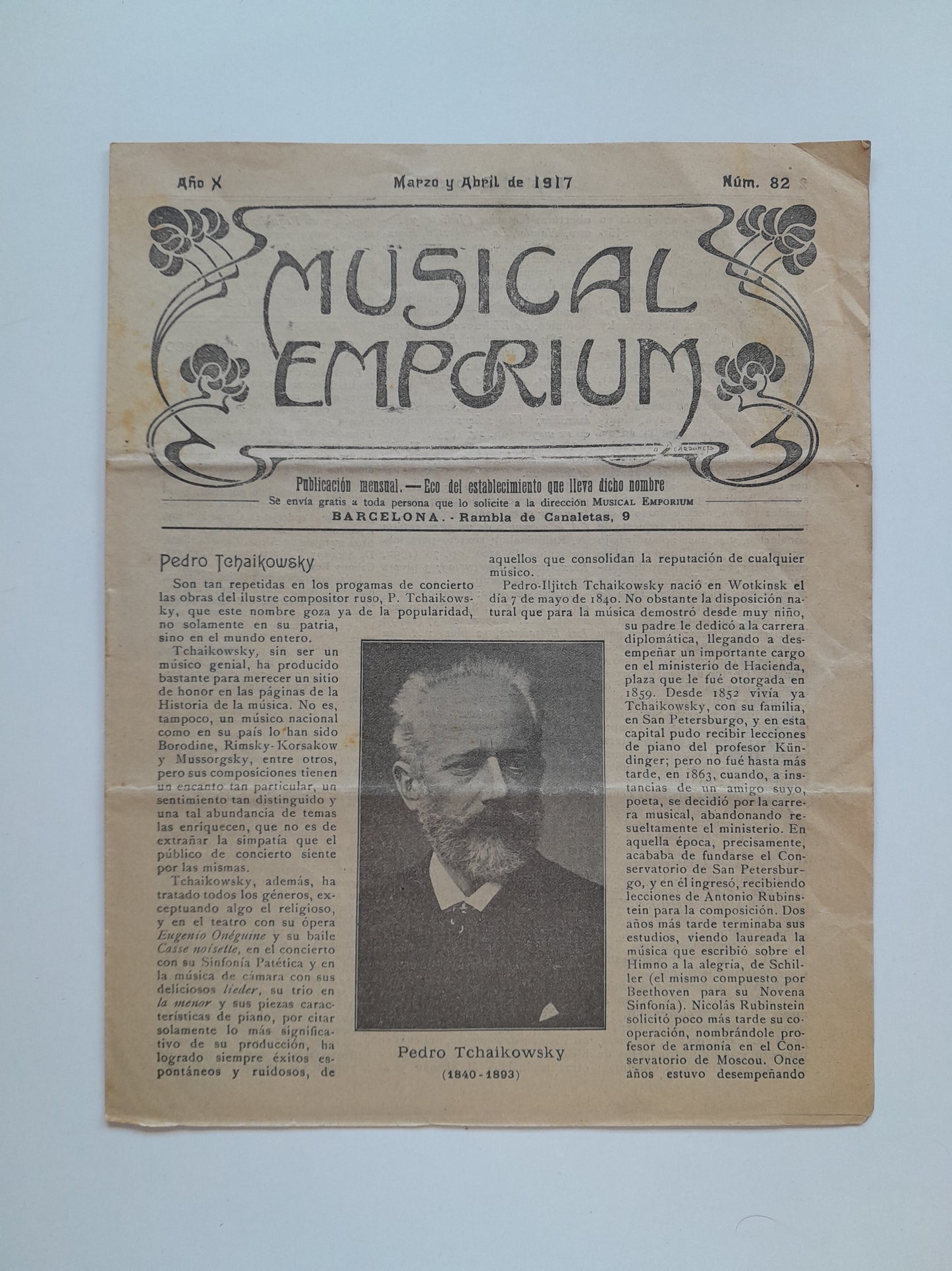 MUSICAL EMPORIUM (BARCELONA) - ANY 10, NÚM. 82 (MARÇ I ABRIL 1917)