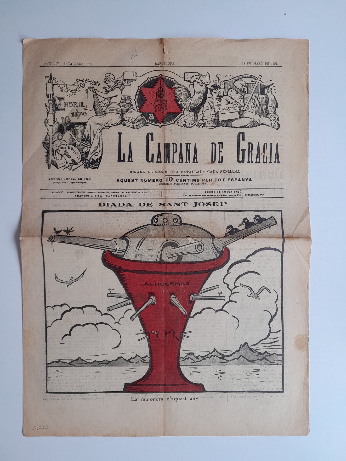 LA CAMPANA DE GRÀCIA (BARCELONA) - ANY 53, NÚM. 2730 (15 OCTUBRE 1921)