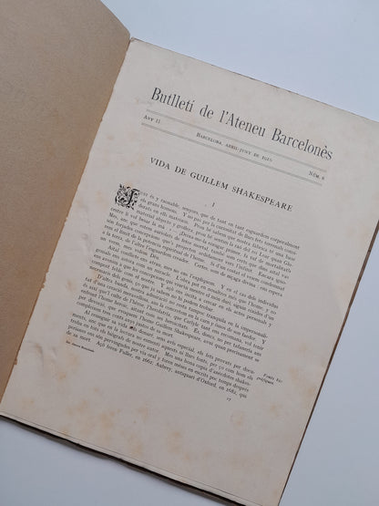 BUTLLETÍ DEL ATENEU BARCELONÈS (BARCELONA) - ANY 2, NÚM. 6 (ABRIL-JUNY 1916)