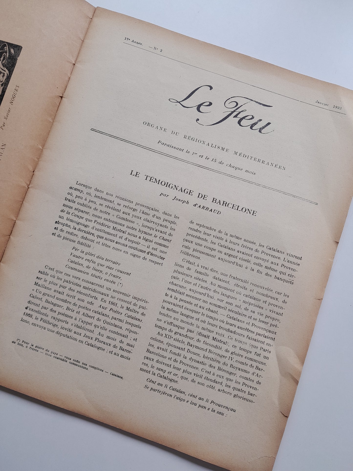 LE FEU. ORGANE DU RÉGIONALISME MÉDITERRANÉEN - ANY 17, NÚM. 2 (GENER 1923)