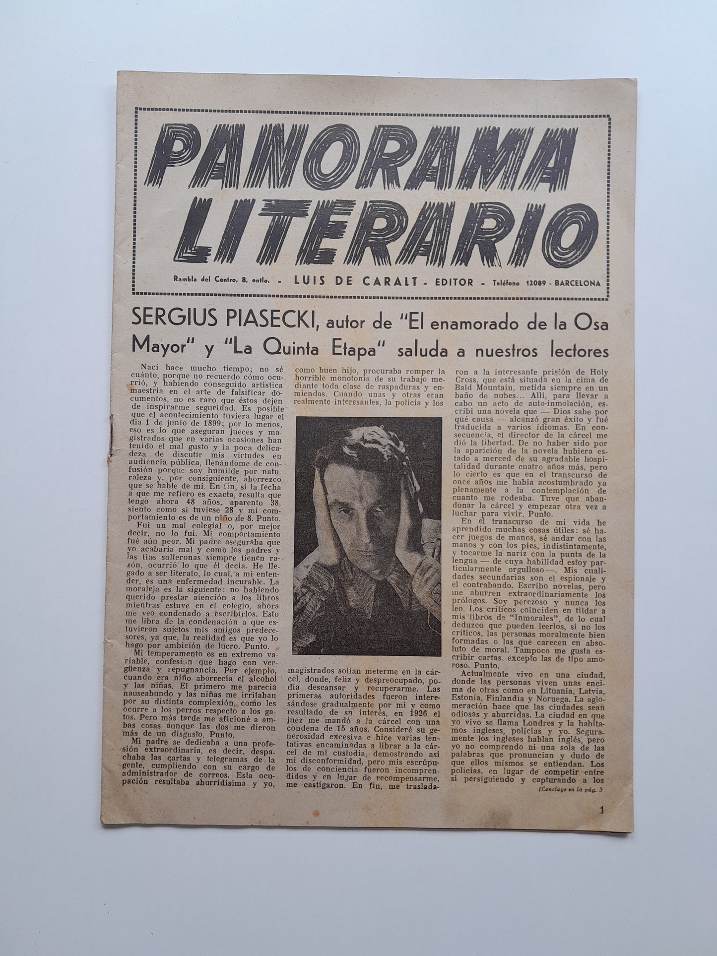 PANORAMA LITERARIO (BARCELONA) (ABRIL 1948)