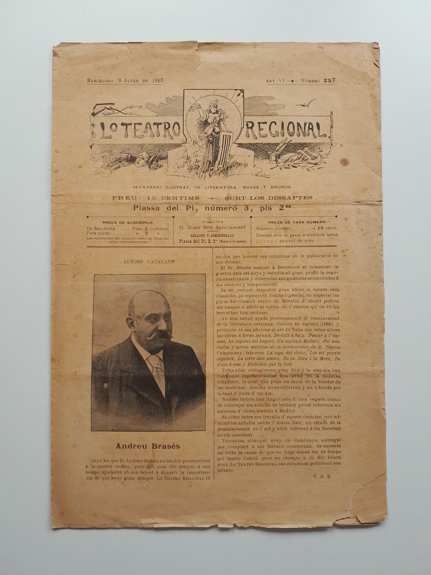 LO TEATRO REGIONAL (BARCELONA) - ANY 6, NÚM. 257 (9 GENER 1897)