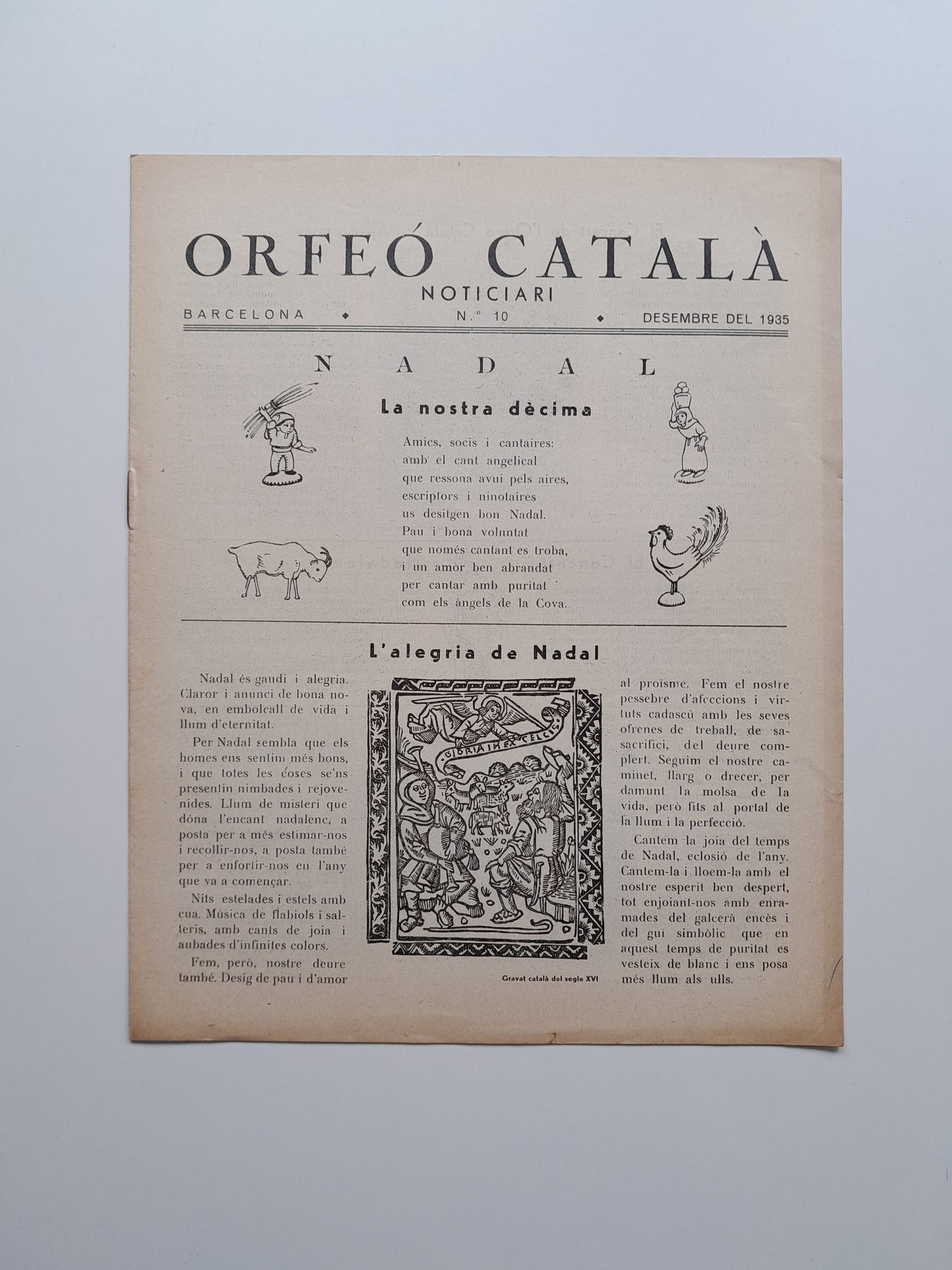 ORFEÓ CATALÀ. NOTICIARI (BARCELONA) - NÚM. 10 (DESEMBRE 1935)