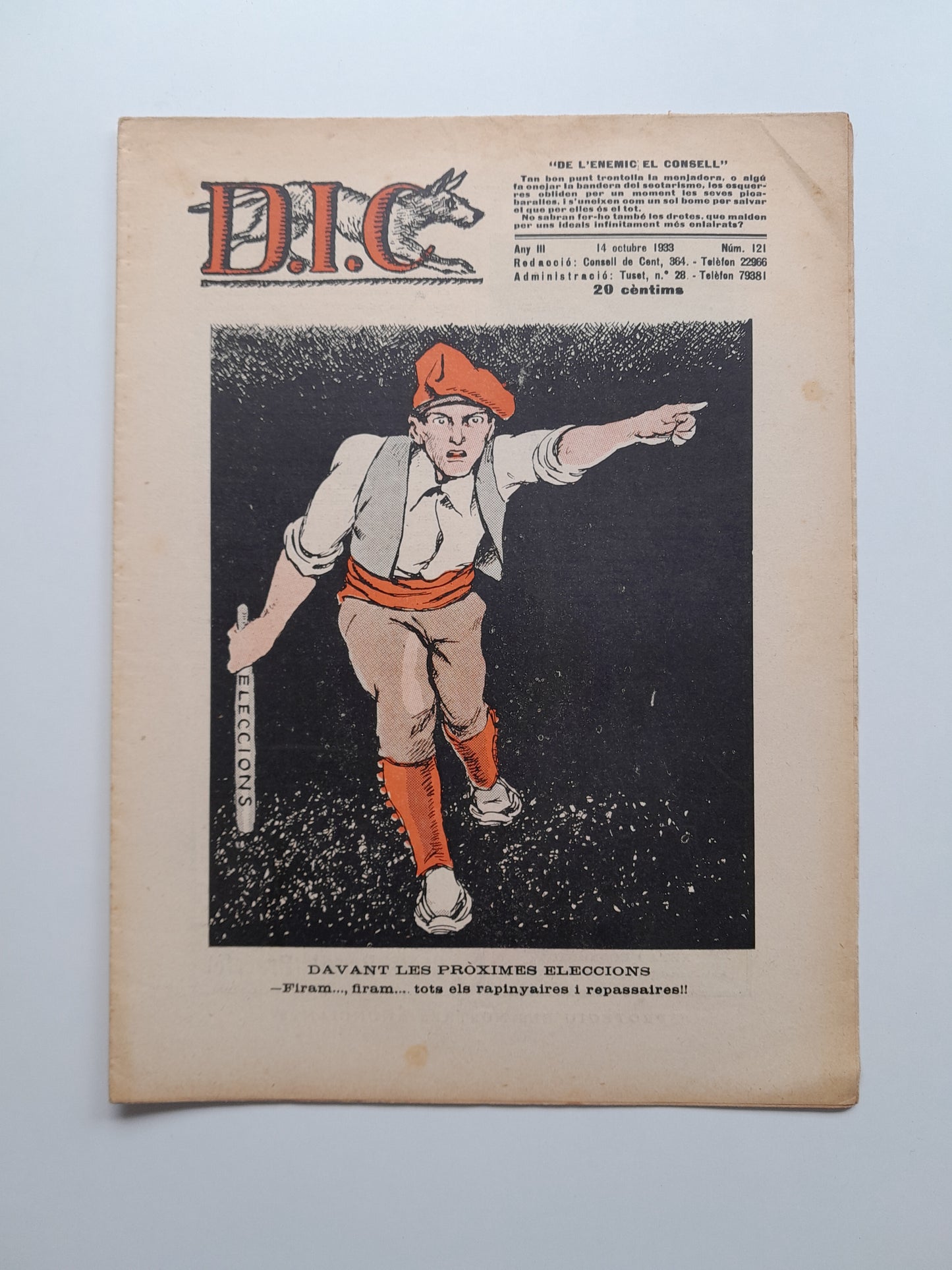 D.I.C. (BARCELONA) - ANY 3, NÚM. 121 (14 OCTUBRE 1933)