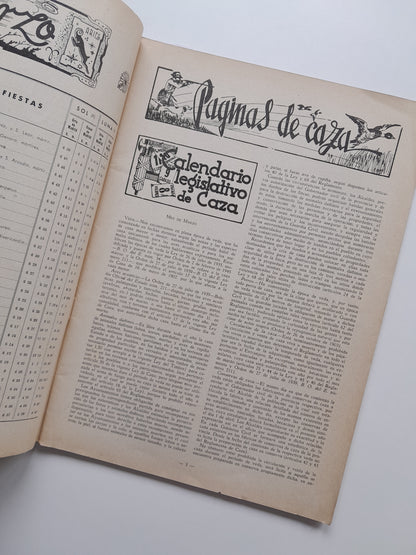 CALENDARIO MENSUAL ILUSTRADO DE CAZA Y PESCA, ARMAS Y GUARDERÍA (MADRID) - NÚM. 39 (MARÇ 1946)