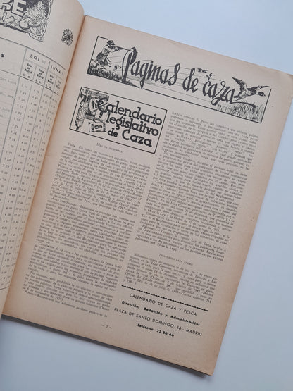 CALENDARIO MENSUAL ILUSTRADO DE CAZA Y PESCA, ARMAS Y GUARDERÍA (MADRID) - NÚM. 60 (DESEMBRE 1947)