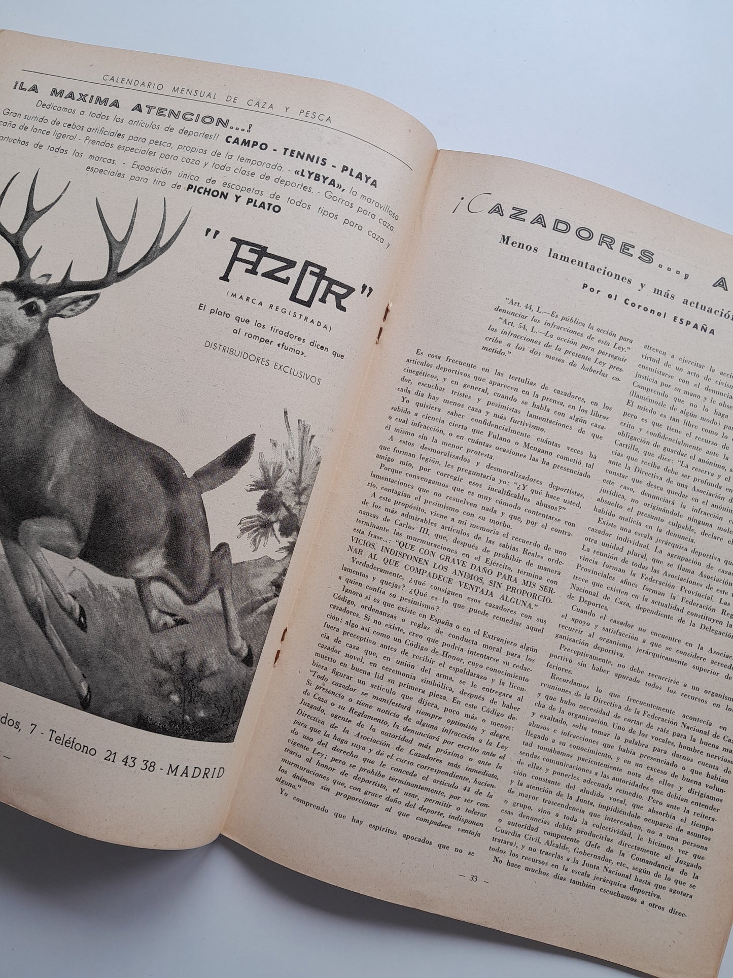 CALENDARIO MENSUAL ILUSTRADO DE CAZA Y PESCA, ARMAS Y GUARDERÍA (MADRID) - NÚM. 60 (DESEMBRE 1947)