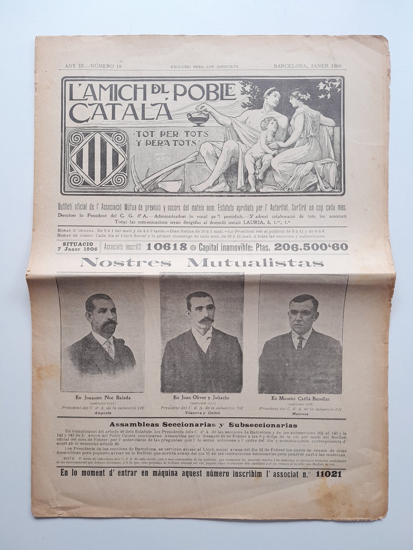 L'AMICH DEL POBLE CATALÀ (BARCELONA) - ANY 3, NÚM. 18 (GENER 1906)