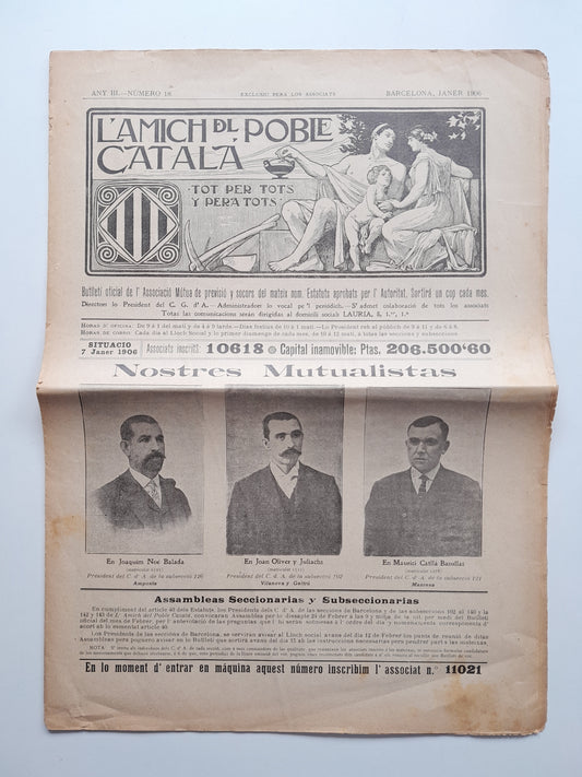 L'AMICH DEL POBLE CATALÀ (BARCELONA) - ANY 3, NÚM. 18 (GENER 1906)