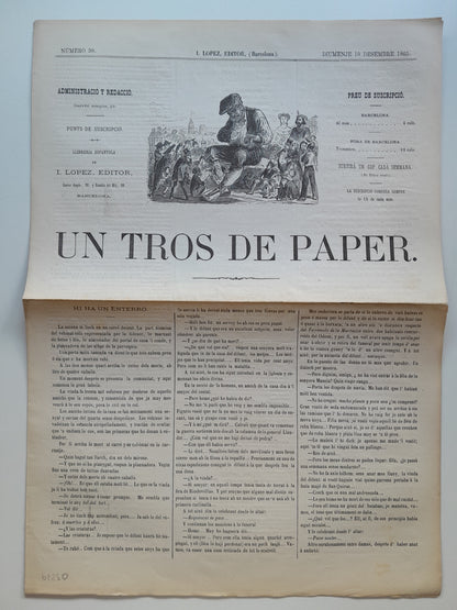 UN TROS DE PAPER (BARCELONA) - ANY 1, NÚM. 30 (10 DESEMBRE 1865)