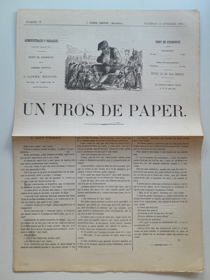 UN TROS DE PAPER (BARCELONA) - ANY 1, NÚM. 17 (10 SETEMBRE 1865)