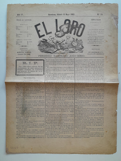 EL LORO. PERIÓDICO ILUSTRADO JOCO-SÉRIO (BARCELONA) - ANY 4, NÚM. 19 (13 MAIG 1882)
