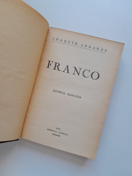 FRANCO - JOAQUÍN ARRARÁS (IMP. ALDECOA, 1938)