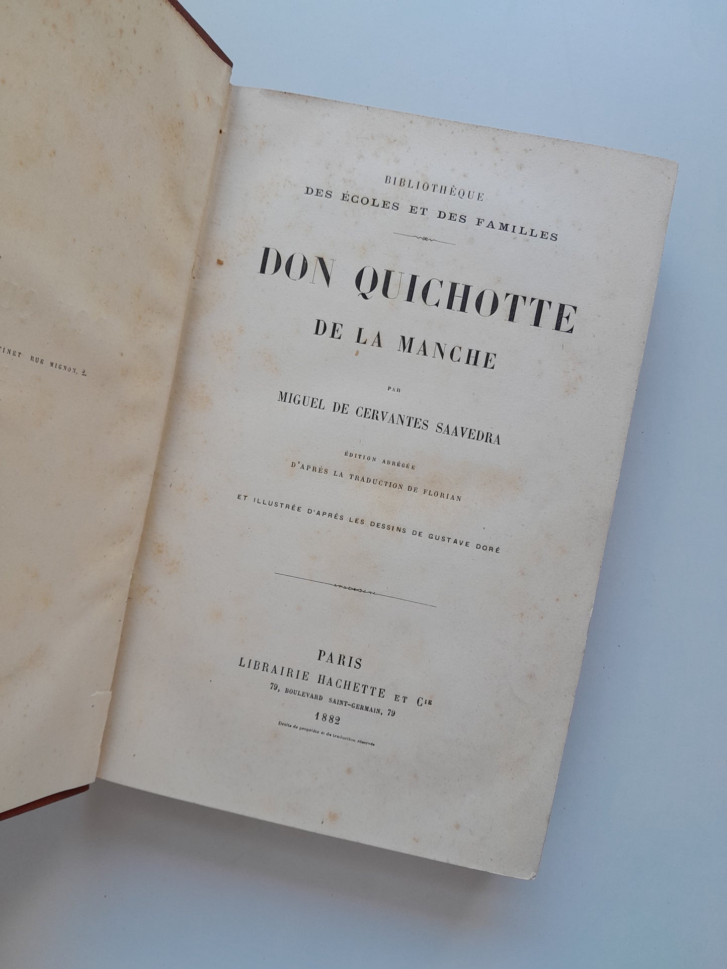 DON QUIJOTE DE LA MANCHA - MIGUEL DE CERVANTES SAAVEDRA (LIB. HACHETTE, 1882)