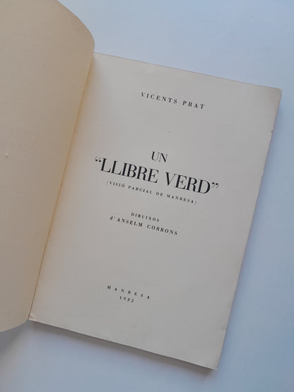 UN LLIBRE VERD. VISIÓ PARCIAL DE MANRESA - VICENTS PRAT (1932)