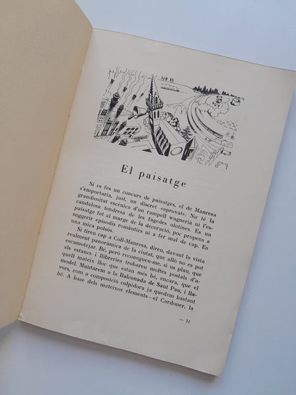 UN LLIBRE VERD. VISIÓ PARCIAL DE MANRESA - VICENTS PRAT (1932)