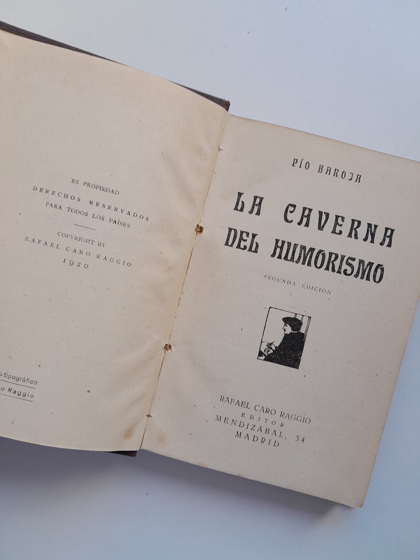 LA CAVERNA DEL HUMORISMO - PÍO BAROJA (RAFAEL CARO RAGGIO, 1920)