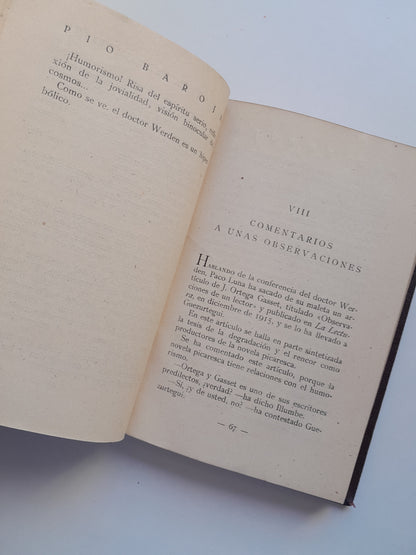 LA CAVERNA DEL HUMORISMO - PÍO BAROJA (RAFAEL CARO RAGGIO, 1920)