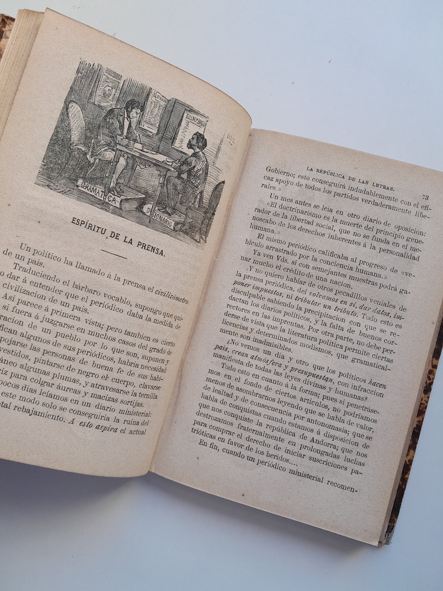 LA REPÚBLICA DE LAS LETRAS. CUADROS DE COSTUMBRES LITERARIAS - MANUEL OSSORIO Y BERNARD (TIP. E. CUESTA, 1877)