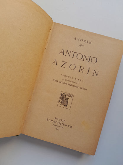 ANTONIO AZORÍN - AZORÍN (RENACIMIENTO, 1913)