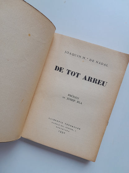 DE TOT ARREU - JOAQUIM MARIA DE NADAL (LIB. VERDAGUER, 1930)