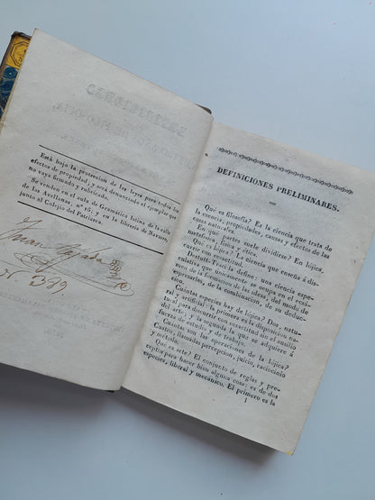 DEFINICIONES DE LOS CUATRO AÑOS DE FILOSOFÍA - JUAN TEJADA RAMIRO (IMP. JACINTO TALAMANTES, 1835)