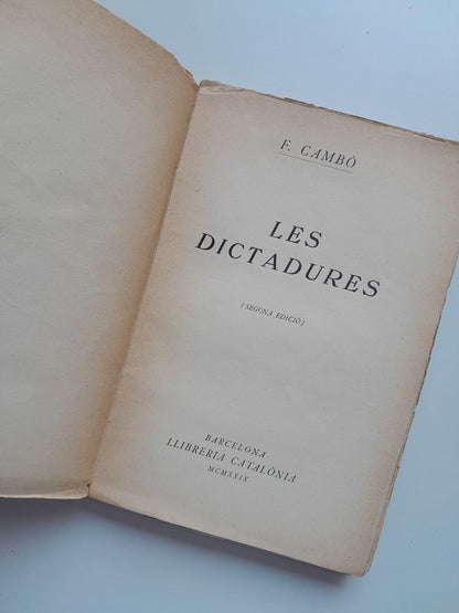 LES DICTADURES - FRANCESC CAMBÓ (LIB. CATALÒNIA, 1929)