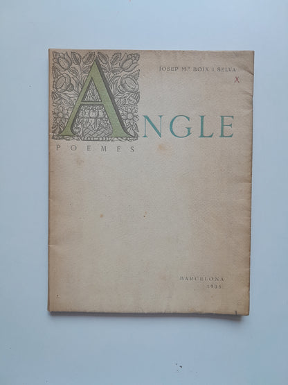ANGLE. POEMES - JOSEP MARIA BOIX I SELVA (ALTÉS, 1935). DEDICATORIA DEL AUTOR