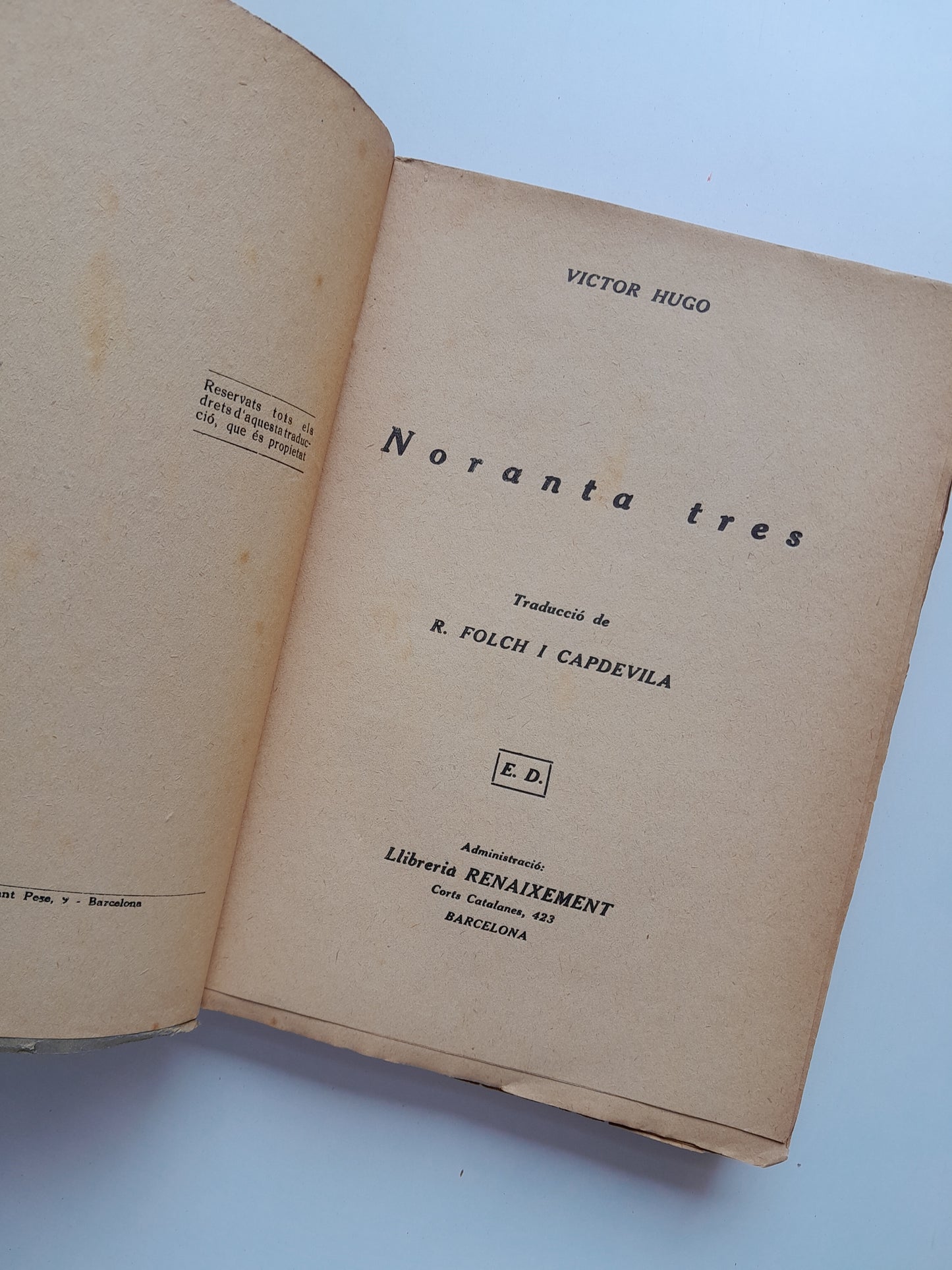 NORANTA TRES - VICTOR HUGO (RENAIXEMENT, c.1920)