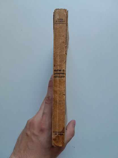ESTUDIS DE LITERATURA CATALANA - MANUEL DE MONTOLIU (SOCIETAT CATALANA D'EDICIONS, 1912)