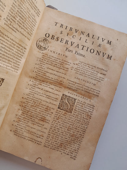 TRIBUNALIUM SICILIAE DECISAE OBSERVATIONES - MARIO GIURBA (IOANNIS BLAEU, 1652)
