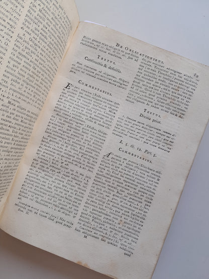 INSTITUTIONUM IMPERIALIUM (COMPLETA 2 TOMOS) - ARNOLDI VINNII I.C. (BENEDICTO MONFORT, 1786)