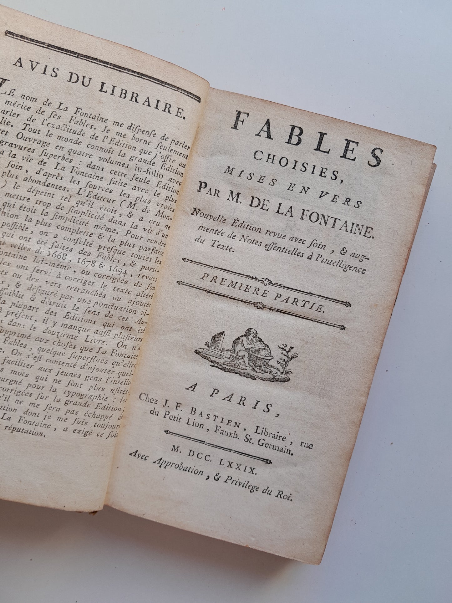 FABLES - M. DE LA FONTAINE (J. F. BASTIEN, 1779)