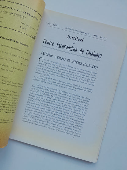 BUTLLETÍ DEL CENTRE EXCURSIONISTA DE CATALUNYA (BARCELONA) - ANY 25, NÚM. 250-251 (NOVEMBRE-DESEMBRE 1915)