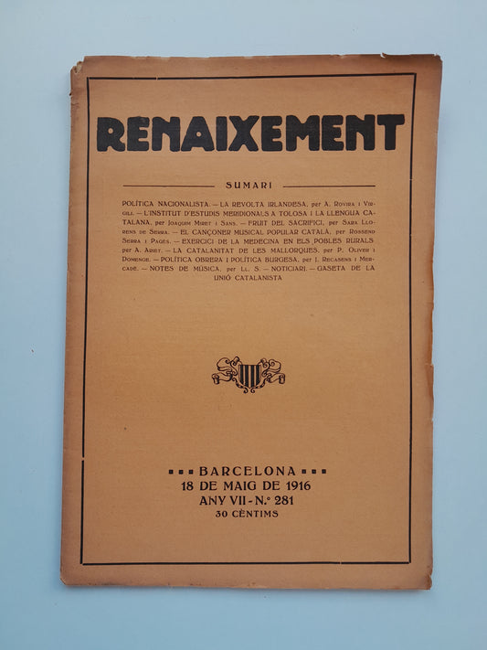 RENAIXEMENT (BARCELONA) - ANY 7, NÚM. 281 (18 MAIG 1916)