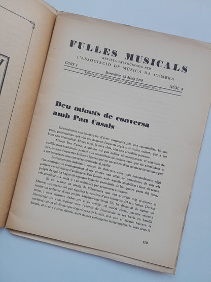FULLES MUSICALS (BARCELONA) - ANY 1,  NÚM. 8 (15 MAIG 1928)