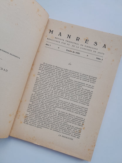 MANRESA. REVISTA TRIMESTRAL DE EJERCICIOS (MANRESA) - ANY 1, VOL. 1 (1925)