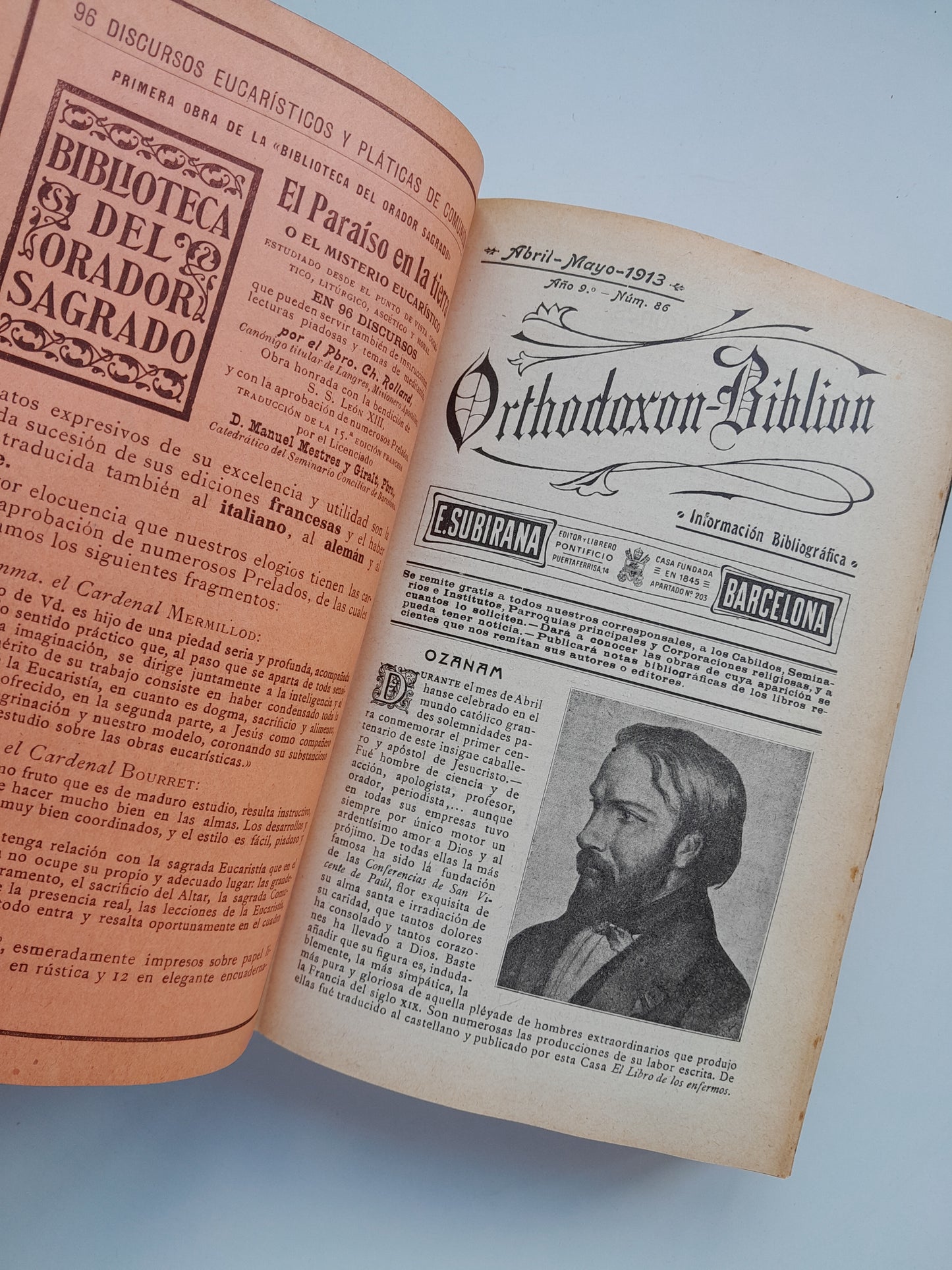 ORTHODOXON BIBLION (BARCELONA) - ANY 9-11, NÚM. 83-105 (GENER 1913-DESEMBRE 1915)
