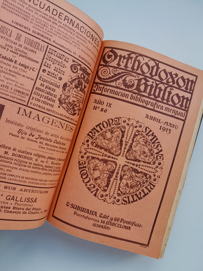 ORTHODOXON BIBLION (BARCELONA) - ANY 9-11, NÚM. 83-105 (GENER 1913-DESEMBRE 1915)