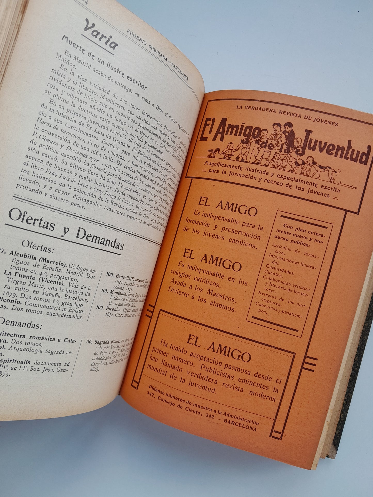 ORTHODOXON BIBLION (BARCELONA) - ANY 9-11, NÚM. 83-105 (GENER 1913-DESEMBRE 1915)