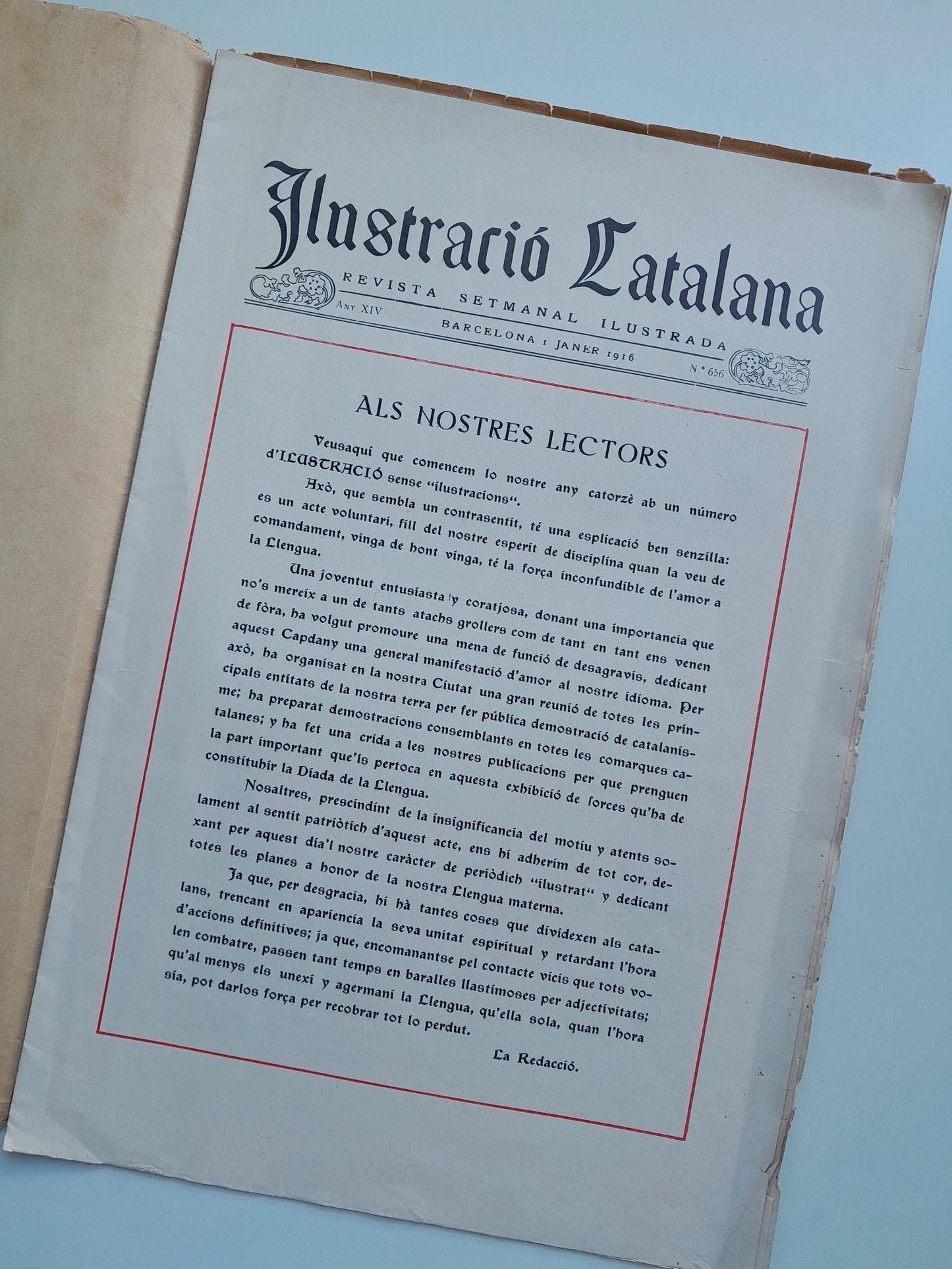 ILUSTRACIÓ CATALANA (BARCELONA) - ANY 14, NÚM. 656 (1 GENER 1916)