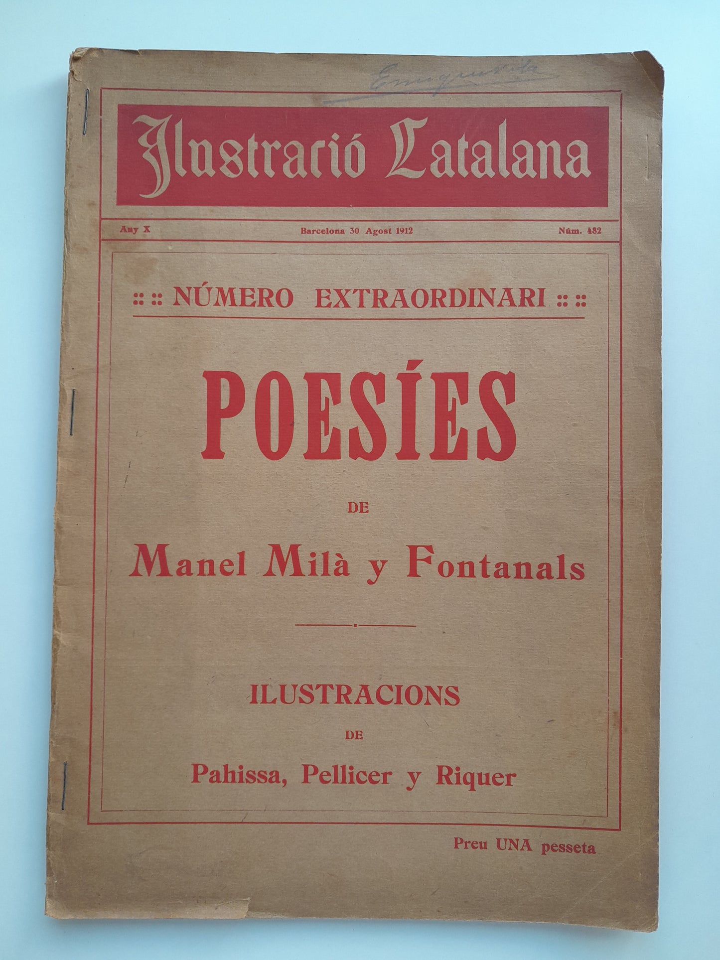 ILUSTRACIÓ CATALANA (BARCELONA) - ANY 10, NÚM. 482 (30 AGOST 1912)