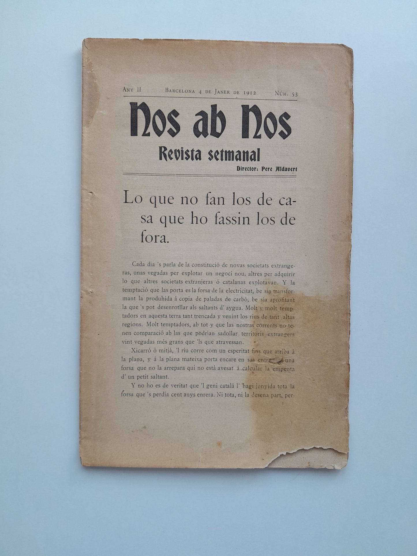 NOS AB NOS (BARCELONA) - ANY 2, NÚM. 53 (4 GENER 1912)