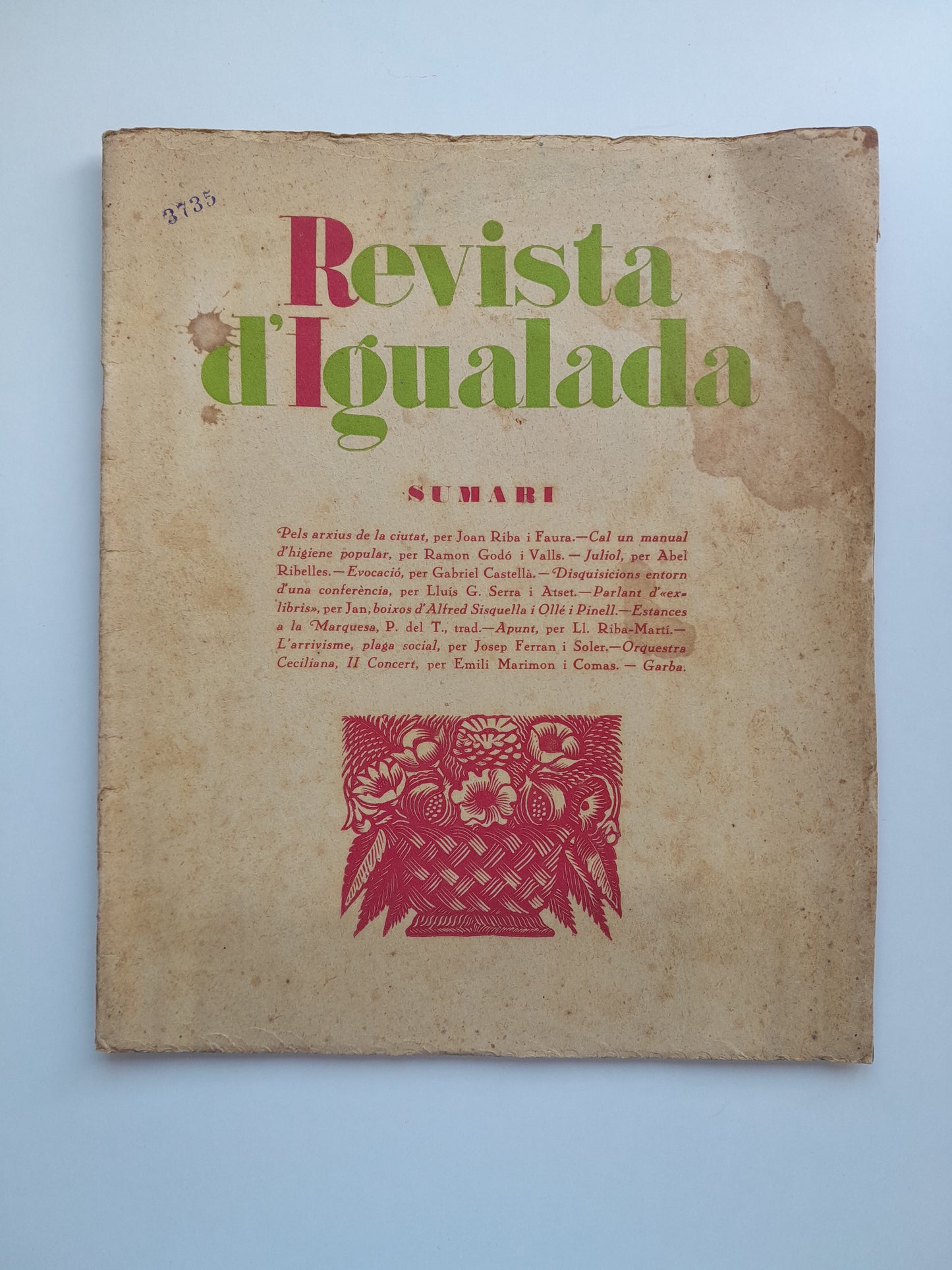 REVISTA D'IGUALADA (IGUALADA) - ANY 1, NÚM. 2 (JULIOL 1929)