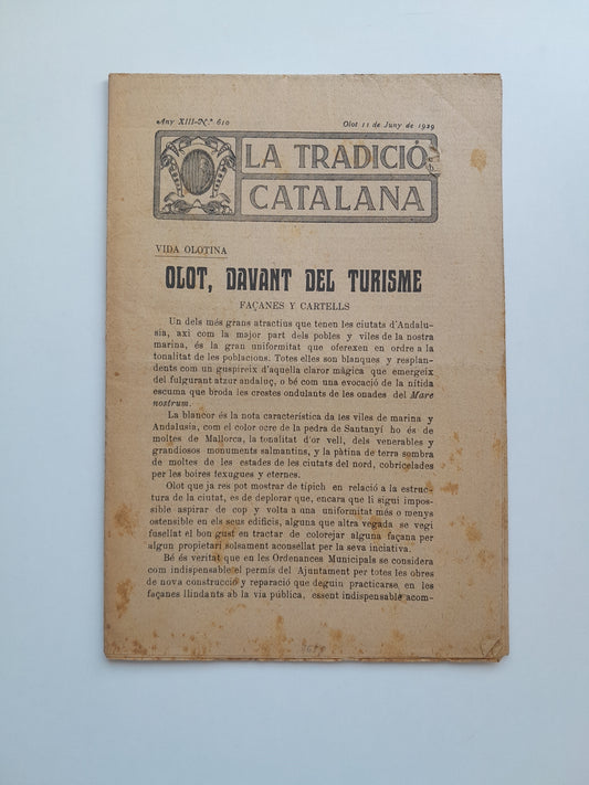 LA TRADICIÓ CATALANA (OLOT) - ANY 13, NÚM. 610 (11 JUNY 1929)