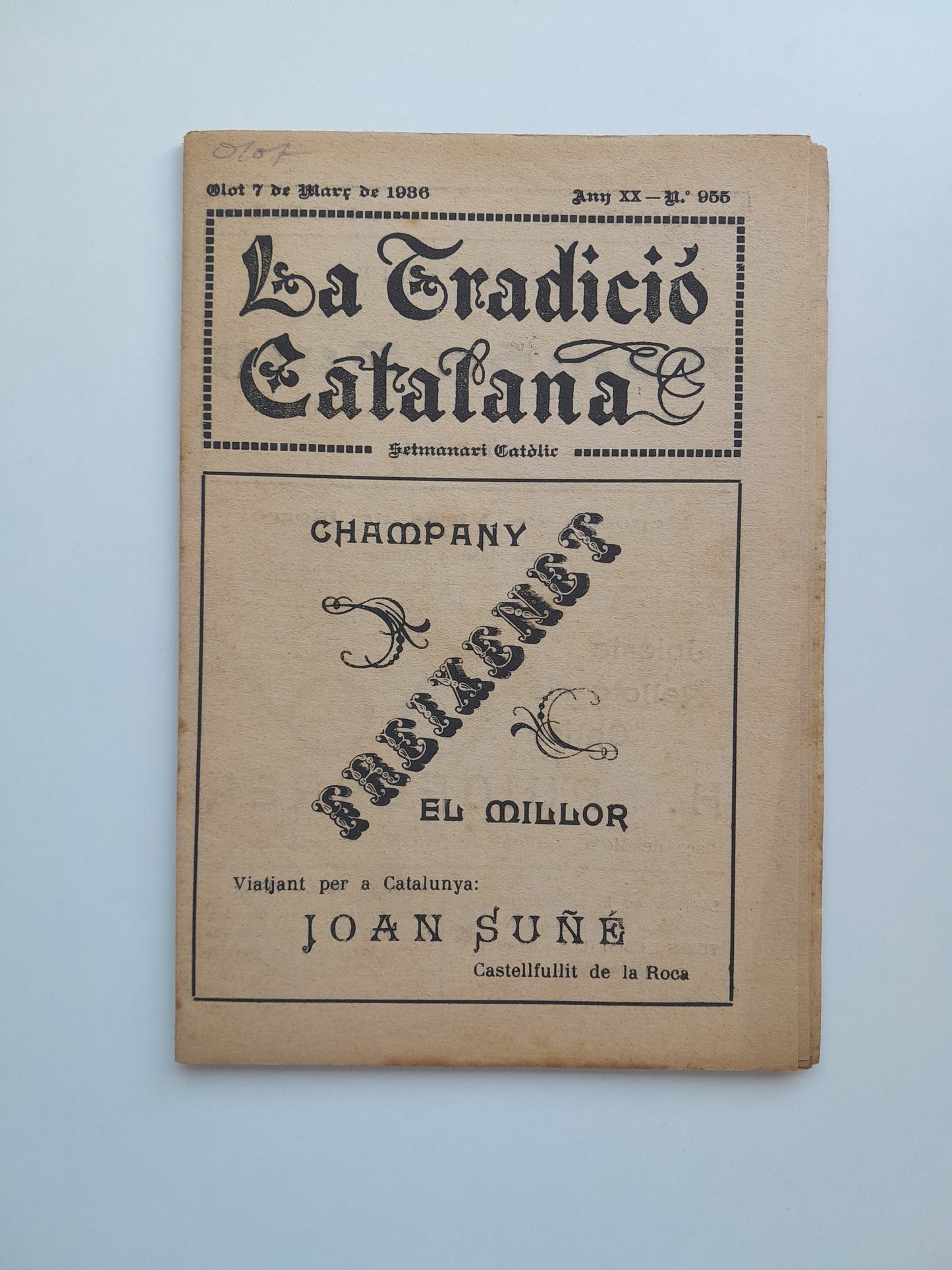 LA TRADICIÓ CATALANA (OLOT) - ANY 20, NÚM. 955 (7 MARÇ 1936)