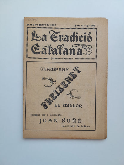 LA TRADICIÓ CATALANA (OLOT) - ANY 20, NÚM. 955 (7 MARÇ 1936)