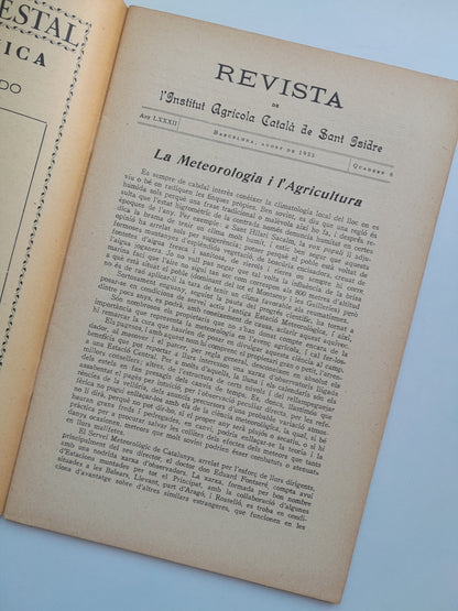 REVISTA DE L'INSTITUT AGRÍCOLA CATALÀ DE SANT ISIDRE (BARCELONA) - ANY 82, NÚM. 8 (AGOST 1933)