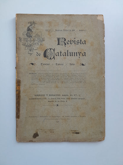 REVISTA DE CATALUNYA (BARCELONA) - ANY 1, NÚM. 1 (OCTUBRE 1896)